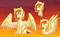 Size: 2924x1818 | Tagged: safe, artist:horselamp, imported from derpibooru, oc, oc only, oc:sundrop striker, pegasus, chest fluff, gradient background, large wings, solo, wings
