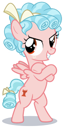 Size: 846x1680 | Tagged: safe, anonymous editor, artist:phucknuckl, edit, imported from derpibooru, cozy glow, pegasus, pony, bipedal, crossed hooves, female, filly, foal, grin, simple background, smiling, solo, transparent background