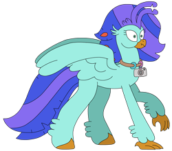 Size: 2536x2235 | Tagged: safe, artist:supahdonarudo, imported from derpibooru, oc, oc only, oc:sea lilly, classical hippogriff, hippogriff, behaving like a bird, derp, hippogriffs doing bird things, simple background, solo, transparent background