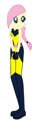 Size: 464x1721 | Tagged: artist needed, safe, imported from derpibooru, fluttershy, human, equestria girls, alternate hairstyle, secret agent, simple background, solo, transparent background