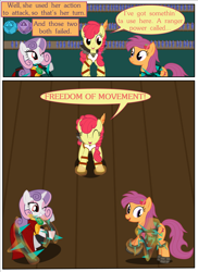 Size: 2700x3713 | Tagged: safe, imported from derpibooru, apple bloom, scootaloo, sweetie belle, comic:bleeding hearts, comic, female, trio, trio female