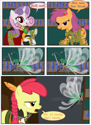 Size: 2700x3713 | Tagged: safe, imported from derpibooru, apple bloom, scootaloo, sweetie belle, breezie, pony, comic:bleeding hearts, comic