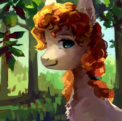 Size: 2975x2950 | Tagged: safe, artist:sivelu, imported from derpibooru, pear butter, earth pony, pony, chest fluff, ear fluff, female, looking at you, mare, solo