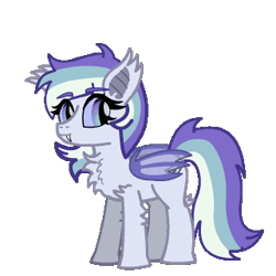 Size: 320x320 | Tagged: safe, artist:sp3ctrum-ii, imported from derpibooru, oc, oc only, oc:wisty starshine, bat pony, animated, animated png, bat pony oc, bat wings, chest fluff, commission, eeee, scree, simple background, solo, transparent background, wings