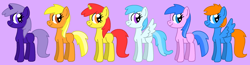 Size: 2275x594 | Tagged: safe, artist:maddiewondermanforever36, imported from twibooru, cotton cloudy, first base, liza doolots, noi, petunia, ruby pinch, tootsie flute, earth pony, pegasus, pony, unicorn, adorabase, adult blank flank, alternate mane six, alternate universe, aura (g4), aurabetes, blank flank, bootleg, cherry spices (my lovely horse), closed mouth, cottonbetes, cute, female, filly six, firecracker burst (my lovely horse), girly girl, group, image, lucky swirl (my lovely horse), mare, my lovely horse, noiabetes, older, older aura (g4), older cotton cloudy, older first base, older liza doolots, older noi, older petunia, older ruby pinch, older tootsie flute, pegasus first base, pinchybetes, pink background, png, race swap, sextet, simple background, smiling, starlight (my lovely horse), sunbeam (my lovely horse), tomboy, tootsie cute, windy (my lovely horse)