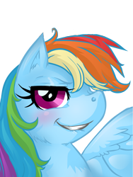 Size: 2400x3200 | Tagged: safe, artist:buttercupsaiyan, edit, editor:strifesnout, imported from twibooru, rainbow dash, pegasus, pony, female, grin, high res, image, mare, png, simple background, smiling, solo, transparent background