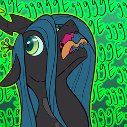Size: 512x512 | Tagged: safe, artist:twoshoesmcgee, imported from derpibooru, queen chrysalis, changeling, changeling queen, egg, female, majestic as fuck, silly, solo, sticker