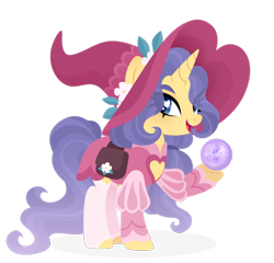 Size: 1920x1844 | Tagged: safe, artist:kabuvee, imported from derpibooru, oc, oc only, pony, unicorn, clothes, dress, female, hat, horn, mare, simple background, solo, transparent background, witch hat