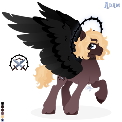Size: 1920x1920 | Tagged: safe, artist:kabuvee, imported from derpibooru, oc, oc only, oc:adam, pegasus, pony, colored wings, concave belly, halo, male, simple background, solo, stallion, transparent background, wings