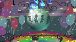 Size: 1280x718 | Tagged: safe, imported from derpibooru, applejack, rainbow dash, sci-twi, sunset shimmer, twilight sparkle, equestria girls, dance magic (song), disco ball, equestria girls specials, my little pony equestria girls: dance magic