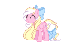 Size: 1280x720 | Tagged: safe, artist:rumadeshy, imported from derpibooru, oc, oc only, oc:bay breeze, pegasus, pony, animated, bow, cute, dancing, eyes closed, female, flapping wings, gif, hair bow, happy, long mane, mare, ocbetes, pegasus oc, simple background, tail, tail bow, transparent background, wings