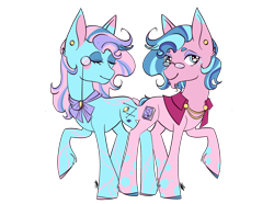 Size: 3508x2613 | Tagged: safe, artist:sugar lollipop, imported from derpibooru, oc, oc only, earth pony, pony, adoptable, big ears, big head, colored, concave belly, conjoined, conjoined twins, cute, duo, paypal, selling, siblings, simple background, slender, thin, transparent background, twins, ufo