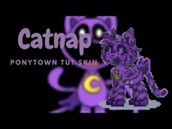 Size: 480x360 | Tagged: safe, imported from derpibooru, cat, earth pony, pony, pony town, catnap, male, ponified, poppy playtime, poppy playtime chapter 3, purple, purple pony, solo