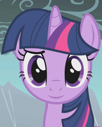 Size: 575x720 | Tagged: safe, edit, edited screencap, editor:twilyisbestpone, imported from derpibooru, screencap, twilight sparkle, pony, unicorn, dragonshy, season 1, cropped, cute, female, horn, inverted mouth, looking at you, mare, smiling, smiling at you, solo, twiabetes, unicorn twilight