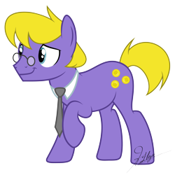 Size: 6000x6000 | Tagged: safe, artist:kaitykat117, imported from derpibooru, oc, oc:kernel bit(kaitykat), base used, collar, glasses, necktie, raised hoof, short tail, simple background, smiling, tail, transparent background, vector