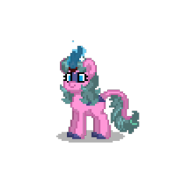 Size: 400x400 | Tagged: safe, imported from derpibooru, oc, oc only, oc:lemna, kirin, pony, pony town, glowing, glowing horn, horn, kirin oc, simple background, transparent background