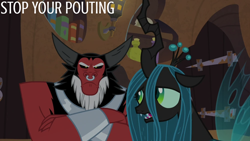Size: 2000x1125 | Tagged: safe, edit, edited screencap, editor:quoterific, imported from derpibooru, screencap, lord tirek, queen chrysalis, the summer sun setback