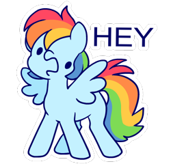 Size: 500x480 | Tagged: safe, artist:sekuponi, imported from derpibooru, rainbow dash, pegasus, pony, dialogue, female, mare, simple background, solo, sticker, transparent background