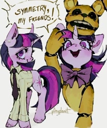 Size: 735x880 | Tagged: source needed, safe, artist:p0nyplanet, imported from derpibooru, twilight sparkle, crossover, five nights at freddy's, william afton