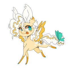 Size: 672x652 | Tagged: safe, artist:m00nkachu, imported from derpibooru, oc, oc only, pegasus, pony, bow, colored wings, female, mare, simple background, solo, tail, tail bow, tongue out, white background, wings