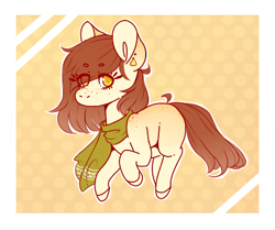 Size: 477x398 | Tagged: safe, artist:riressa, imported from derpibooru, oc, oc only, earth pony, pony, clothes, female, freckles, mare, scarf, solo
