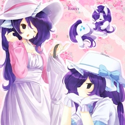 Size: 1080x1080 | Tagged: safe, artist:bonnybel_, imported from derpibooru, rarity, human, pony, unicorn, horn, humanized, solo