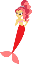 Size: 361x715 | Tagged: safe, artist:sturk-fontaine, imported from derpibooru, oc, oc only, oc:scarlet dawn, mermaid, equestria girls, base used, hand on hip, magical lesbian spawn, mermaidized, mermay, offspring, parent:adagio dazzle, parent:sunset shimmer, simple background, species swap, white background