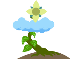 Size: 1600x1200 | Tagged: safe, artist:dropofthehatstudios, imported from derpibooru, oc, oc only, oc:skyward root, cloud, commission, cutie mark, cutie mark only, dirt, flower, leaves, no pony, plant, roots, simple background, solo, transparent background