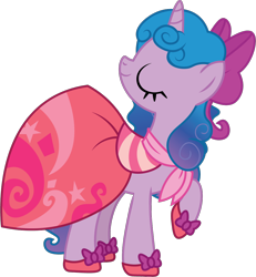 Size: 1018x1102 | Tagged: safe, artist:prixy05, imported from derpibooru, izzy moonbow, pony, unicorn, alternate hairstyle, bow, clothes, dress, female, g5, g5 to g4, gala dress, generation leap, hair bow, horn, mare, simple background, solo, transparent background, vector