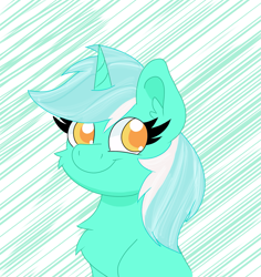 Size: 1627x1720 | Tagged: safe, artist:cinematic-fawn, imported from derpibooru, lyra heartstrings, pony, unicorn, abstract background, bust, horn, portrait, smiling, solo