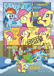 Size: 1920x2715 | Tagged: safe, artist:alexdti, imported from derpibooru, fluttershy, gentle breeze, posey shy, rainbow dash, zephyr breeze, pegasus, pony, comic:how we met, comic, dialogue, female, filly, filly fluttershy, filly rainbow dash, heart, younger