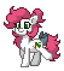 Size: 212x236 | Tagged: safe, imported from derpibooru, truly, earth pony, pony, pony town, animated, bow, female, g1, g1 to g4, generation leap, gif, pixel art, simple background, smiling, solo, tail, tail bow, transparent background, trotting, walking