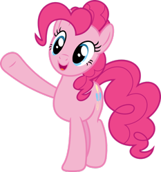 Size: 954x1024 | Tagged: safe, artist:porygon2z, imported from derpibooru, pinkie pie, earth pony, pony, female, open mouth, simple background, solo, transparent background, vector, waving