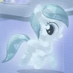 Size: 270x267 | Tagged: safe, imported from derpibooru, screencap, glass slipper, crystal pony, earth pony, pony, season 3, the crystal empire, cropped, female, filly, foal, looking at someone, solo, trotting