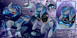 Size: 2715x1357 | Tagged: safe, artist:z0ri0n, imported from derpibooru, oc, oc only, earth pony, pony, adoptable, blue, ocean, purple, solo, stars, stingray, water