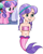 Size: 672x847 | Tagged: safe, artist:ocean lover, imported from derpibooru, cloudy spinel, crystal pony, human, mermaid, arm behind back, bandeau, bare shoulders, belly, belly button, child, cute, female, fins, fish tail, gradient hair, hairpin, happy, human coloration, humanized, innocent, light skin, looking at someone, mermaid tail, mermaidized, mermay, midriff, ms paint, pigtails, pink tail, purple hair, reference, simple background, sleeveless, species swap, tail, tail fin, teal eyes, transparent background, two toned hair, white background