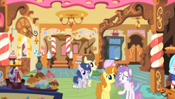 Size: 7000x3984 | Tagged: safe, artist:galaxynightsparkle, imported from derpibooru, pound cake, princess flurry heart, pumpkin cake, oc, oc:star heart, alicorn, earth pony, pony, unicorn, brother and sister, cake twins, colt, female, filly, foal, group, horn, male, offspring, older, older flurry heart, older pound cake, older pumpkin cake, parent:princess cadance, parent:shining armor, parents:shiningcadance, siblings, sisters, sugarcube corner, twins