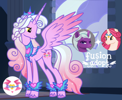 Size: 1280x1049 | Tagged: safe, artist:vi45, imported from derpibooru, opaline arcana, princess amore, oc, alicorn, pony, female, fusion, fusion:opaline arcana, fusion:princess amore, g5, mare