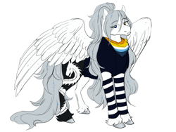 Size: 1400x1050 | Tagged: safe, artist:arexstar, imported from derpibooru, oc, oc only, pegasus, pony, aroace pride flag, pegasus oc, simple background, solo, white background, wings