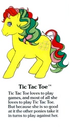 Size: 550x1000 | Tagged: safe, imported from derpibooru, tic tac toe (g1), twinkle eyed pony, g1, g1 backstory, my little pony fact file, official