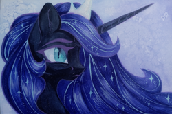 Size: 4000x2651 | Tagged: safe, artist:jsunlight, imported from derpibooru, nightmare moon, alicorn, pony, solo, traditional art, watercolor painting