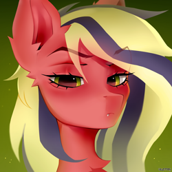 Size: 2500x2500 | Tagged: safe, artist:zlatavector, imported from derpibooru, oc, oc only, oc:sindy silence, pegasus, pony, bust, commission, fangs, female, looking at you, mare, solo