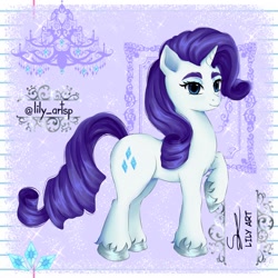 Size: 1580x1580 | Tagged: safe, artist:liliart1211, imported from derpibooru, rarity, pony, unicorn, beautiful, cute, digital art, digital painting, elegant, fanart, horn, pretty