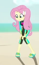Size: 163x268 | Tagged: safe, edit, edited screencap, imported from derpibooru, screencap, fluttershy, human, aww... baby turtles, equestria girls, equestria girls series, clothes, cropped, female, fluttershy's wetsuit, my little pony equestria girls: better together, solo focus, swimsuit