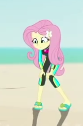 Size: 185x281 | Tagged: safe, edit, edited screencap, imported from derpibooru, screencap, fluttershy, human, aww... baby turtles, equestria girls, equestria girls series, clothes, cropped, female, fluttershy's wetsuit, my little pony equestria girls: better together, solo focus, swimsuit