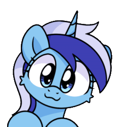 Size: 600x600 | Tagged: safe, artist:sugar morning, imported from derpibooru, minuette, pony, unicorn, animated, cute, daaaaaaaaaaaw, female, gif, horn, kissing, mare, minubetes, simple background, solo, sugar morning's kissies, transparent background