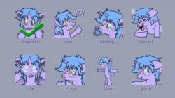 Size: 800x450 | Tagged: safe, artist:sp3ctrum-ii, imported from derpibooru, oc, oc only, oc:boa blueberries, unicorn, animated, commission, emoji, gif, horn, solo, speen