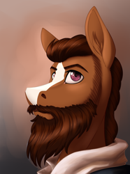Size: 2000x2692 | Tagged: safe, artist:twotail813, imported from derpibooru, oc, oc only, oc:yonatan suss, horse, saddle arabian, equestria at war mod, beard, bust, clothes, facial hair, moustache, portrait, solo