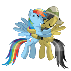 Size: 2800x2800 | Tagged: safe, artist:dolphinfox, imported from derpibooru, daring do, rainbow dash, daring don't, .svg available, duo, duo female, female, hug, simple background, transparent background, vector