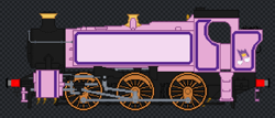 Size: 1412x603 | Tagged: artist needed, safe, editor:sudrianengineer, imported from derpibooru, pipp petals, g5, locomotive, pixel art, simple background, solo, sprite, train, transparent background